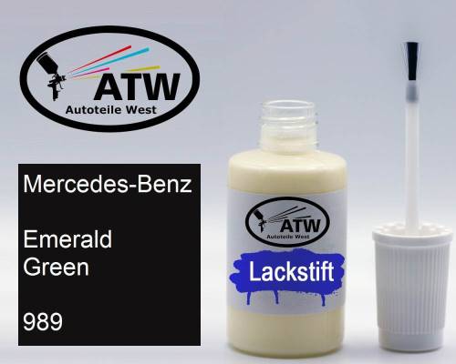 Mercedes-Benz, Emerald Green, 989: 20ml Lackstift, von ATW Autoteile West.